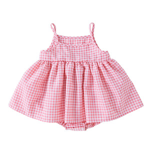 Nuovo <span class=keywords><strong>Vestito</strong></span> Estivo per Bambina Stile Coreano, Abito a Quadri con Collo all'Americana, Tutina da Principessa per Bambine - Product Image 5