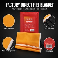 Couverture anti-feu en fibre de verre orange, ignifuge, couverture de sécurité d'urgence 100 x 100 cm pour la maison, les voyages, la cuisine
