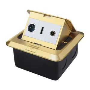 SeTo Ổ Cắm Sàn Bật Lên Bằng Đồng Bộ Chuyển Đổi Âm Thanh XLR Đực + Đầu Nối USB 2.0 + Giắc Cắm Micrô Âm Thanh Ổ Cắm Sàn - Product Image 1