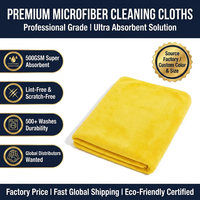 Serviette de detailing automobile en microfibre tissée brossée nano, écologique, séchage rapide, ultra douce, sans peluches, sans rayures, pour polissage auto
