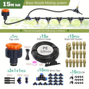 Sistema de Nebulización de 10 Metros con Boquillas de Latón y Manguera de PE para Enfriamiento y Riego en Exteriores - Product Image 2