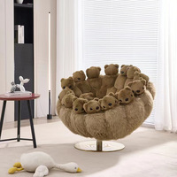 Fauteuil d'appoint moderne de luxe en bois, chaise de salon contemporaine en velours avec accoudoirs