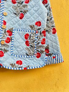 Veste florale réversible, imprimée à la main, légère, pour l'hiver, pour femme, toute saison, en coton matelassé, cadeau pour elle - Product Image 6