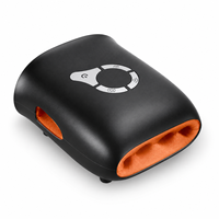 Masseur de paume à compression d'air noir avec 3 niveaux d'intensité, vibration et chaleur, appareil de soin des mains rechargeable pour usage domestique