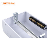 Boîtier de distribution sur rail DIN basse tension à trois rangées et 60 voies avec blocs de bornes en cuivre à indice de protection IP30 et couvercle à ouverture automatique pour usage intérieur