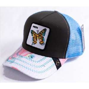 Gorra Trucker Fresca de Malla Ajustable Unisex Estilo Urbano Primavera Verano Casual con Bordado de Mariposa en el Panel Frontal - Product Image 1