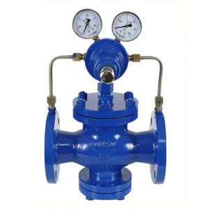 Válvula reductora de presión de gas tipo émbolo Válvula reductora de presión de brida personalizada de buena calidad