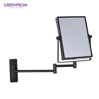 Miroir LED personnalisé moderne pour hôtel Miroir de maquillage mural grossissant rotatif et pliant rectangulaire pour salle de bain