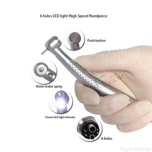 หัวกรอฟันความเร็วสูง Vigor Dental แบบกดปุ่ม ไฟเบอร์ออปติก พร้อมหัวทอร์คแบบกังหัน มีระบบฉีดน้ำสามทาง 6 รู - Product Image 2