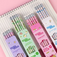 Coffret de 10 crayons mignons à motifs de dessins animés – Prix esthétique pour les élèves du primaire – Petit cadeau HB – Ensemble de crayons violets pour la maternelle