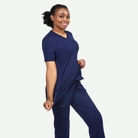 Hauts d'uniformes médicaux personnalisés en nylon, coton et élasthanne pour infirmières