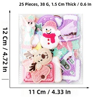Patchs thermocollants en chenille de Noël, appliques brodées mignonnes de Noël, bonhomme de neige, homme en pain d'épices, patchs de fêtes pour loisirs créatifs DIY