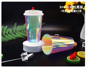 Vaso de Té de Burbujas Desechable con Tapa, Personalizado con Logotipo, Moldeado por Inyección, Grueso - Product Image 2