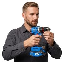 Kit de perceuse sans fil à couple élevé, perceuse électrique 21V, perceuse à percussion sans fil sans balais pour le perçage du bois et du métal