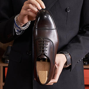 Zapatos de Hombre de Cuero Genuino para Primavera/Verano, con Punta en Pico, Estilo Oxford de Cuatro Punteras, con Cierre de Cordones, Ligeros, para Bodas y Negocios - Product Image 3