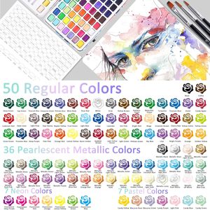 100% Maßgefertigtes <span class=keywords><strong>WingArt</strong></span> Großhandel 50/84/100 Professionelles Solides Pädagogisches Schul-Aquarellpapier Farbset für Künstler - Product Image 2