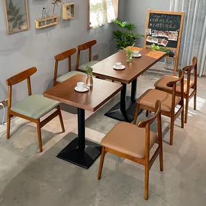 कस्टम रंग उच्च बैक पु चमड़े की ठोस लकड़ी असलस्टर्ड आर्मलेस लकड़ी कुर्सी रेस्तरां टेबल और कुर्सियां