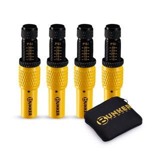 مجموعة صمامات تفريغ هواء الإطارات القابلة للتعديل ذات الإيقاف التلقائي من BUNKER INDUST، طقم من 4 قطع، أداة تخفيض ضغط هواء الإطارات، صمام هواء عجلات - Product Image 1