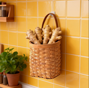 <span class=keywords><strong>Cesta</strong></span> de Almacenamiento de Madera Natural Multifuncional, Ecológica y Duradera, con Asa, para Regalos de Boda y Bebé - Product Image 3