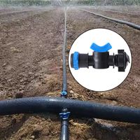 Vanne de dérivation pour ruban goutte-à-goutte 20/25/28/32/40/50/63mm pour le contrôle de l'eau en agriculture, vanne de dérivation à bague de verrouillage pour micro-irrigation