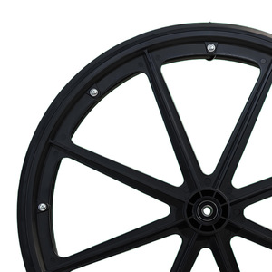 24-Inch Integrated <b>Plastic</b> Rear <b>Wheel</b> Set Black PU Triangular Tires For Manual Wheelchair Durable - Product Image 2