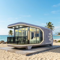 Casa Prefabbricata di Lusso a Forma di Capsula Spaziale, Cabina Alberghiera Traspirante con Struttura in Acciaio, Disponibile in Diverse Dimensioni