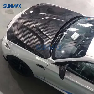 Sunmax Dry Carbon Fiber Engine Hood Bonnet For BMW M2 2016-2020 M2C Competition F87 Car Body Parts
