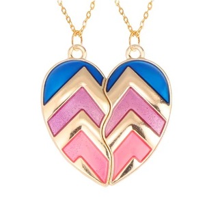 Collar de Mejores Amigas con Colgante de Unicornio Arcoíris Esmaltado en Forma de Corazón, Collar con Colgante Dividido para Mujeres - Product Image 6