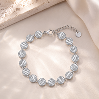 Bracelet en acier inoxydable poli avec maillons en forme de cœur, micro-pavé de zircon cubique, chaîne de rallonge ajustable, accessoire pour tenue de mariage