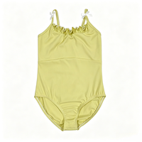 Vêtements d'entraînement de danse, fabricant professionnel, justaucorps de ballet vert mignon avec nœud papillon pour filles