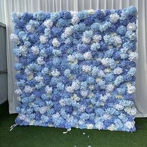 8X8 Roll up Blue <strong>Flower</strong> Panels Backdrop with Stand <strong>Artificial</strong> <strong>Hydrangea</strong> <strong>Flower</strong> Wall for Mall Window Events Decorations - Product Image 4