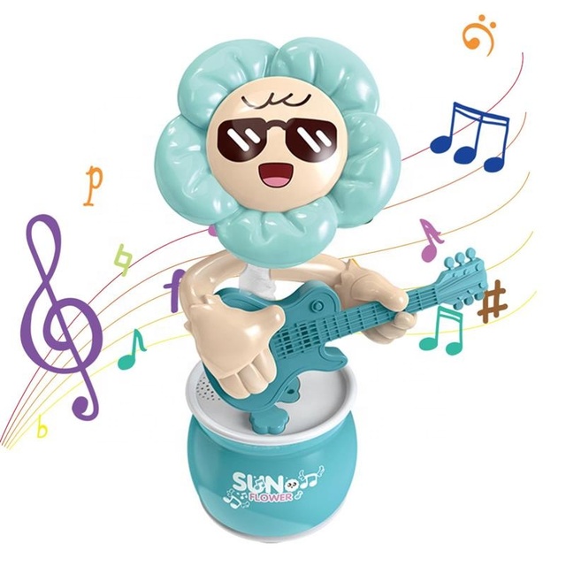New Arrival Electric Talking Recording Musical Flowers Singing and Dancing Sunflower Bump and Go Toys Rock Roll Doll for Child