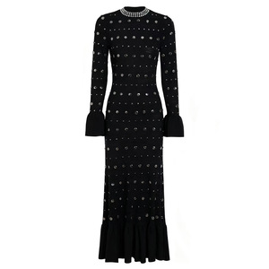 Đầm len dáng đuôi cá ôm body cao cấp, khóa kim loại chắc chắn, kiểu dáng thanh lịch, xu hướng Thu <span class=keywords><strong>2025</strong></span> dành cho quý cô Pháp. - Product Image 1