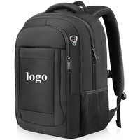 Sac à dos minimaliste pour homme avec logo personnalisé, idéal pour les trajets professionnels, grande capacité, tendance, pour ordinateur portable 17 pouces