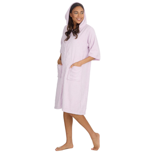 Factory Luxurious Unisex Towelling <strong>Dressing</strong> <strong>Gown</strong> Thick Hooded Bathrobe 100% Cotton <strong>Zip</strong> up Terry Toweling Bathrobe for Women - Product Image 6