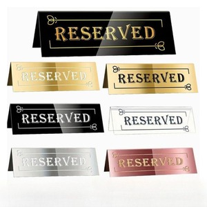 Acrylic Reserved Seat Sign 6x3in Double Sided 2 Color Printed <b>Table</b> <b>Number</b> Card Wedding Dining Party Indoor <b>Table</b> Signs - Product Image 2