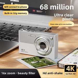 กล้องดิจิตอล 68MP 4K พร้อมซูม 16 เท่า รองรับ Wifi ในตัว หน่วยความจำ 32GB สำหรับถ่ายภาพและบันทึกวิดีโอ - Product Image 2
