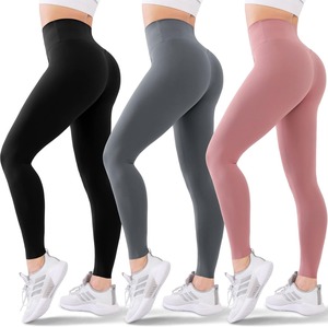 Ensembles de vêtements de sport taille haute à la mode pour femmes | Gym Fitness Yoga Leggings Poches latérales Tissu tricoté respirant Vêtements de sport serrés - Product Image 4
