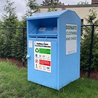 Bacs de collecte de vêtements usagés en acier, étanches, grand volume, personnalisables, pour l'extérieur, pour la collecte de textiles et le recyclage