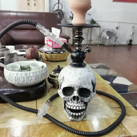 Chicha Narguilé Électrique LED en Résine, Design Unique Tête de Mort