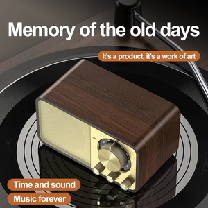 ลำโพงบลูทูธไร้สายสไตล์เรโทร วัสดุไม้ พร้อมซับวูฟเฟอร์สร้างเสียงสเตอริโอ วิทยุ FM วินเทจ รองรับการ์ด TF - Product Image 2
