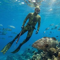 Combinaison de plongée en néoprène 3,5 mm pour la pêche sous-marine, deux pièces, avec capuche à cellules ouvertes et pantalon taille haute, résistante aux UV