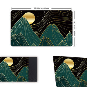 Tikar meja permukaan serat mikro halus jahit Premium cetak sublimasi 24x14 inci alas bermain game TCG - Product Image 2