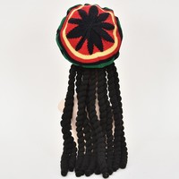 Gorro de Jamaica con Bordado 3D de Bob Marley, Estilo Reggae, Trenzas Largas, Color Arcoíris, Rastas Africanas, Gorro Unisex Étnico Rasta Kufi