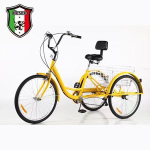 Triciclo para Adultos Desco de 26 Pulgadas Amarillo con Cesta para Pasajeros - Product Image 1