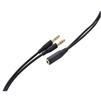 Cable de Audio Auxiliar con Conector Divisor en Y de 3.5mm, 2 en 1, Macho a Hembra, para MP3/MP4, Auriculares, Computadora, Micrófono/Altavoz, Duradero