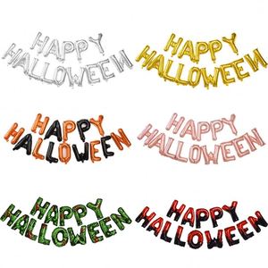 16 Inch Happy Letter Set Halloween Foil Wall Background <b>Decoration</b> 4 Colours Air Inflation <b>Balloon</b> - Product Image 6