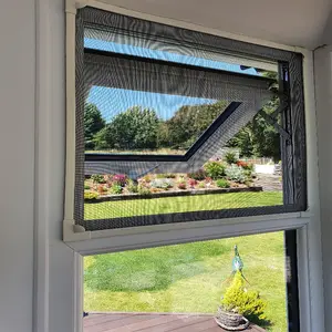 Hot sale insect protection hand-free magnetic snap window screen net mesh magnetic frame window