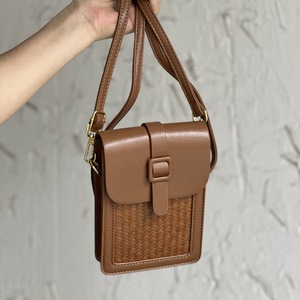 Mini Bamboo Woven Crossbody Bag 7 Inch Portable Travel Phone Bag Small Square Design Everyday Outfits Spring 2024 - Product Image 2