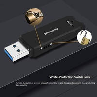 Flashdisk USB 3.0 Enkripsi 128GB Kapasitas Besar Kecepatan Tinggi dengan Saklar Pengunci Proteksi Tulis Baru, Khusus Sekolah